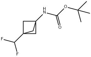 tert-butyl N-[3-(difluoromethyl)-1-bicyclo[1.1.1]pentanyl]carbamate Struktur