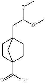 4-(2,2-dimethoxyethyl)bicyclo[2.2.1]heptane-1-carboxylic acid Struktur