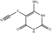 Thiocyanic acid, 6-amino-1,2,3,4-tetrahydro-2,4-dioxo-5-pyrimidinyl ester Struktur