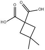 1,1-Cyclobutanedicarboxylic acid, 3,3-dimethyl- Struktur