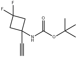 tert-butyl N-(1-ethynyl-3,3-difluoro-cyclobutyl)carbamate Struktur