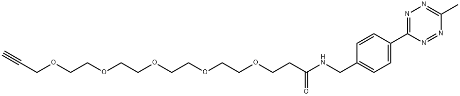 Methyltetrazine-amido-PEG5-alkyne Struktur