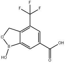 2,1-Benzoxaborole-6-carboxylic acid, 1,3-dihydro-1-hydroxy-4-(trifluoromethyl)- Struktur