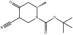 tert-Butyl (2S)-5-cyano-2-methyl-4-oxopiperidine-1-carboxylate Struktur