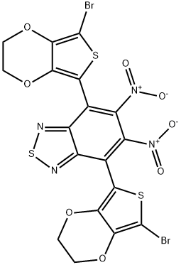 4,7-bis(7-bromo-2,3-dihydrothieno[3,4-b][1,4]dioxin-5-yl)-5,6-dinitrobenzo[c][1,2,5]thiadiazole Struktur