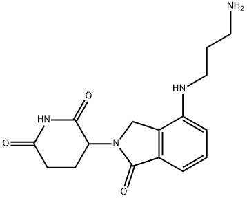 2,6-Piperidinedione, 3-[4-[(3-aminopropyl)amino]-1,3-dihydro-1-oxo-2H-isoindol-2-yl]- Struktur