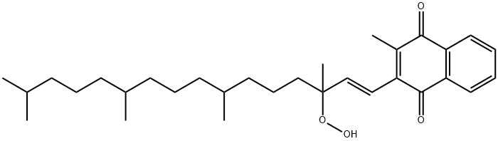 1,4-Naphthoquinone, 2-(3-hydroperoxy-3,7,11,15-tetramethyl-1-hexadecenyl)-3-methyl-, (E)- (8CI) Struktur