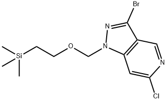 1H-Pyrazolo[4,3-c]pyridine, 3-bromo-6-chloro-1-[[2-(trimethylsilyl)ethoxy]methyl]- Struktur