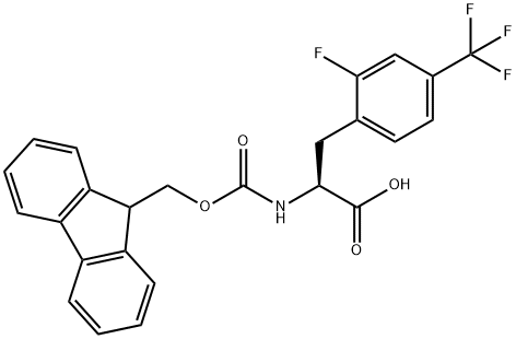 (2S)-2-({[(9H-fluoren-9-yl)methoxy]carbonyl}amino)-3-[2-fluoro-4-(trifluoromethyl)phenyl]propanoic acid Struktur