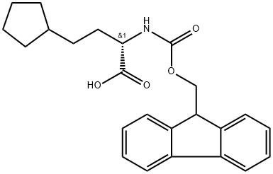 Cyclopentanebutanoic acid, α-[[(9H-fluoren-9-ylmethoxy)carbonyl]amino]-, (αS)- Struktur