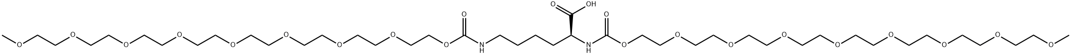 Bis-(m-PEG8-amido)-hexanoic acid Struktur