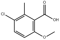 3-chloro-6-methoxy-2-methylbenzoic acid Struktur