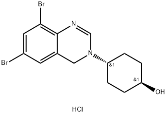 4-(6,8-dibromo-3,4-dihydroquinazolin-3-yl)-cyclohexanol hydrochloride Struktur