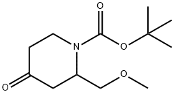 1-Piperidinecarboxylic acid, 2-(methoxymethyl)-4-oxo-, 1,1-dimethylethyl ester Struktur