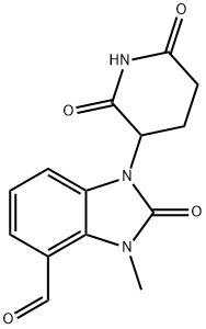 1H-Benzimidazole-4-carboxaldehyde, 1-(2,6-dioxo-3-piperidinyl)-2,3-dihydro-3-methyl-2-oxo- Struktur