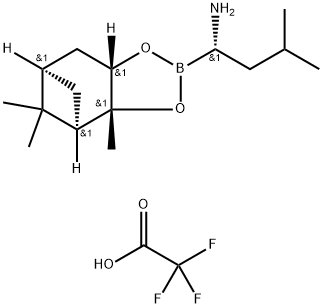 4,6-Methano-1,3,2-benzodioxaborole-2-methanamine, hexahydro-3a,8,8-trimethyl-α-(2-methylpropyl)-, (αS,3aR,4R,6R,7aS)-, 2,2,2-trifluoroacetate (1:1) Struktur