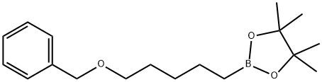 2-[5-(Benzyloxy)pentyl]-4,4,5,5-tetramethyl-1,3,2-dioxaborolane Struktur