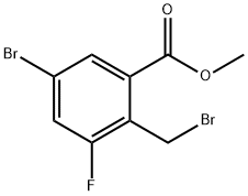 Benzoic acid, 5-bromo-2-(bromomethyl)-3-fluoro-, methyl ester Struktur