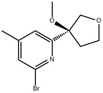 2-bromo-6-[(3S)-3-methoxytetrahydrofuran-3-yl]-4-methyl-pyridine Struktur