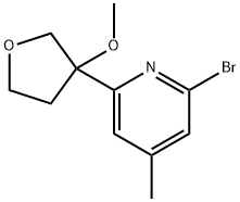 Pyridine, 2-bromo-4-methyl-6-(tetrahydro-3-methoxy-3-furanyl)- Struktur