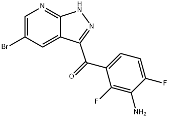 Methanone, (3-amino-2,4-difluorophenyl)(5-bromo-1H-pyrazolo[3,4-b]pyridin-3-yl)- Struktur