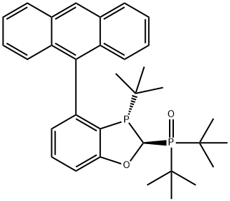 ((2S,3S)-4-(anthracen-9-yl)-3-(tert-butyl)-2,3-dihydrobenzo[d][1,3]oxaphosphol-2-yl)di-tert-butylphosphine oxide Struktur