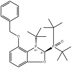 ((2S,3S)-4-(benzyloxy)-3-(tert-butyl)-2,3-dihydrobenzo[d][1,3]oxaphosphol-2-yl)di-tert-butylphosphine oxide Struktur