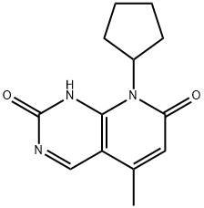 Pyrido[2,3-d]pyrimidine-2,7(1H,8H)-dione, 8-cyclopentyl-5-methyl- Struktur