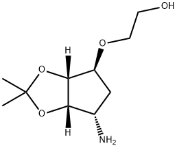 Ethanol, 2-[[(3aR,4S,6S,6aS)-6-aminotetrahydro-2,2-dimethyl-4H-cyclopenta-1,3-dioxol-4-yl]oxy]- Struktur