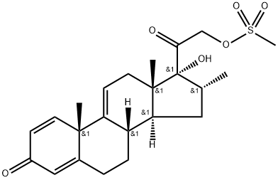 (16α)-17-Hydroxy-16-methyl-21-[(methylsulfonyl)oxy]pregna-1,4,9(11)-triene-3,20-dione Struktur