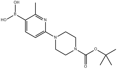 6-(4-BOC-Piperazino)-2-methylpyridine-3-boronic acid Struktur