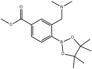 2-Dimethylaminomethyl-4-(methoxycarbonyl)phenylboronic acid pinacol ester Struktur