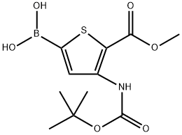 4-(N-BOC-Amino)-5-(methoxycarbonyl)thiophene-2-boronic acid Struktur