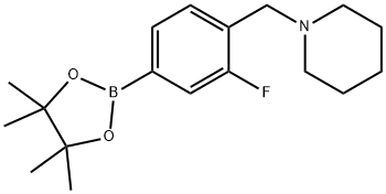 3-Fluoro-4-(piperidinomethyl)phenylboronic acid pinacol ester Struktur