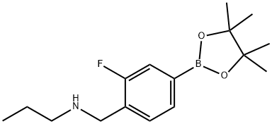 3-Fluoro-4-(propylaminomethyl)phenylboronic acid, pinacol ester Struktur