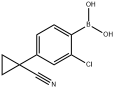 2-Chloro-4-(1-cyanocyclopropyl)phenyl]boronic acid Struktur