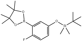 5-(t-Butyldimethylsilyloxy)-2-fluorophenylboronic acid pinacol ester Struktur