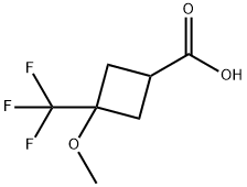 3-methoxy-3-(trifluoromethyl)cyclobutanecarboxylic acid Struktur