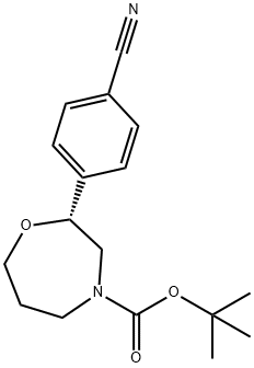 tert-butyl (R)-2-(4-cyanophenyl)-1,4-oxazepane-4-carboxylate 結(jié)構(gòu)式