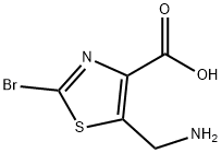 4-Thiazolecarboxylic acid, 5-(aminomethyl)-2-bromo- Struktur