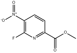 2-Pyridinecarboxylic acid, 6-fluoro-5-nitro-, methyl ester Struktur