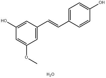 Phenol, 3-[(1E)-2-(4-hydroxyphenyl)ethenyl]-5-methoxy-, hydrate (1:1) Struktur