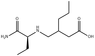 Hexanoic acid, 3-[[[(1S)-1-(aminocarbonyl)propyl]amino]methyl]- Struktur