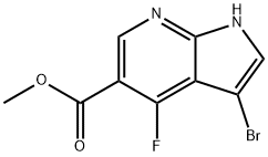 1H-Pyrrolo[2,3-b]pyridine-5-carboxylic acid, 3-bromo-4-fluoro-, methyl ester Struktur