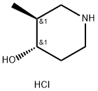 4-Piperidinol, 3-methyl-, hydrochloride (1:1), (3S,4S)- Struktur