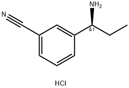 (S)-3-(1-aminopropyl)benzonitrile hydrochloride Struktur