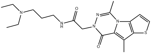 Thieno[2',3':4,5]pyrrolo[1,2-d][1,2,4]triazine-7(8H)-acetamide, N-[3-(diethylamino)propyl]-5,9-dimethyl-8-oxo- Struktur