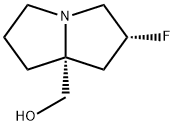 1H-Pyrrolizine-7a(5H)-methanol, 2-fluorotetrahydro-, (2R,7aR)- Struktur