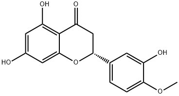 4H-1-Benzopyran-4-one, 2,3-dihydro-5,7-dihydroxy-2-(3-hydroxy-4-methoxyphenyl)-, (2R)- Struktur