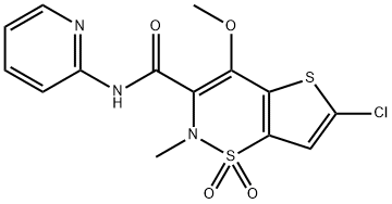 2H-Thieno[2,3-e]-1,2-thiazine-3-carboxamide, 6-chloro-4-methoxy-2-methyl-N-2-pyridinyl-, 1,1-dioxide Struktur